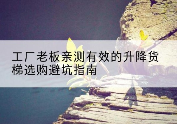 遵义升降货梯怎么选-工厂老板亲测有效的升降货梯选购避坑指南